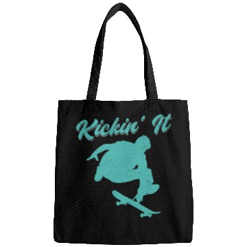 Discover Kickin' it Old School Skateboarding Skater Skatebo Bags