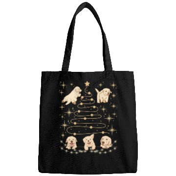 Discover Festive Puppies Christmas Tree Design Bags