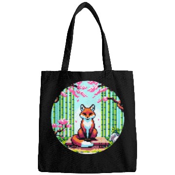 Discover Fox Zen Garden: Pixel Serenity Bags