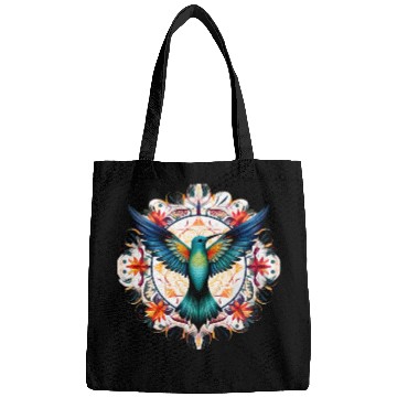 Discover Hummingbird Mandala Art Bags
