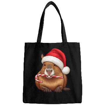 Discover Festive capybara with candy cane Bags