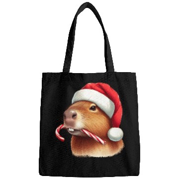 Discover Festive capybara with candy cane Bags