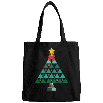 Discover Merry Christmas tree (black bg) using triangles Bags