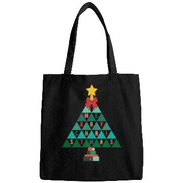 Discover Math Merry Christmas tree white bg using triangles Bags
