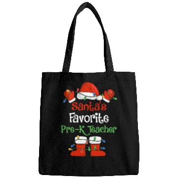 Discover Santa's Favorite Pre K Teacher Funny Christmas Bags