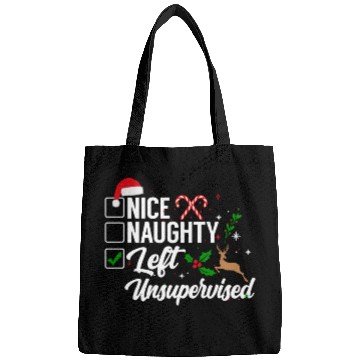 Discover Christmas Nice Naughty Left Unsupervised Reindeer Bags