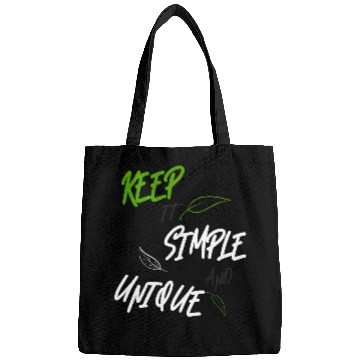 Discover KEEP IT SIMPLE AND UNIQUE-WHITE GREEN LETTERING Bags