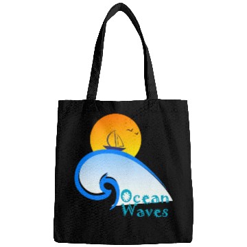 Discover Minimalist Nature Ocean Waves Bags