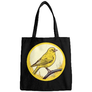 Discover yellow Canary in a circular shape Bags