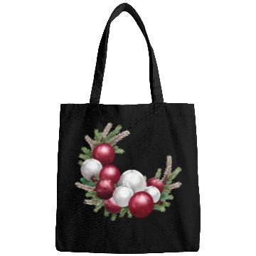 Discover Cranberry and White Christmas Greenery Decor Bags