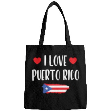Discover I Love Puerto Rico pride heart Bags