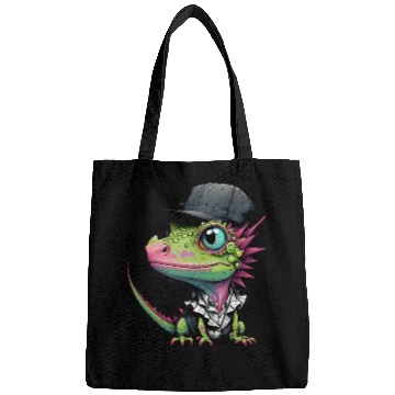 Discover Cute lizard with cap Bags