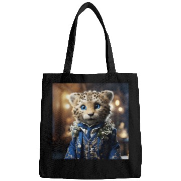 Discover Cute Cheetah Cub Blue Eyes Tuxedo Cat Bags