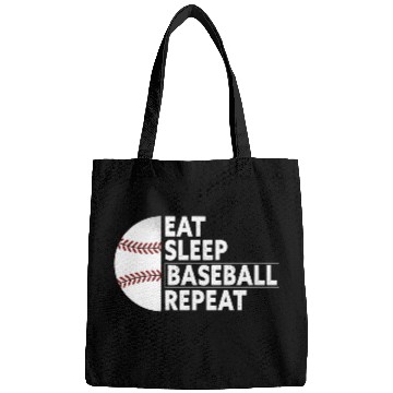 Discover Eat Sleep Baseball Repeat funny baseball Bags