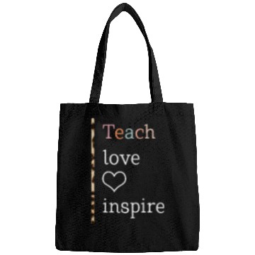 Discover Teacher Bags, Teach Love Inspire Leopard Pocket