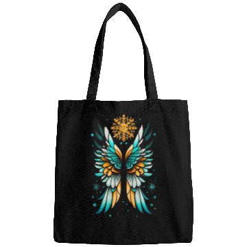 Discover Angel Wings Embracing Snowflakes Bags