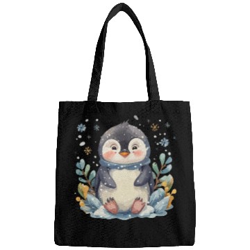 Discover A cute penguin animal cartoon Bags