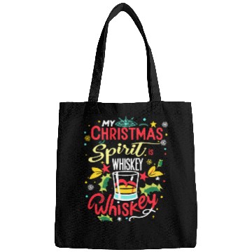 Discover Santa My Christmas Spirit Is Whiskey Whiskey Bags