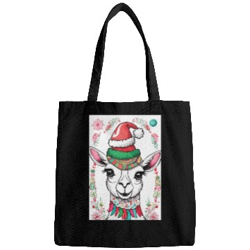 Discover Funny cute llama Christmas lama Bags