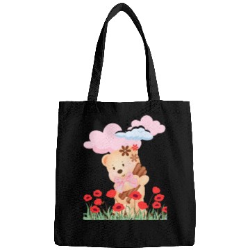 Discover teddy bear and flowers Bags