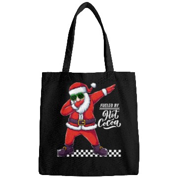 Discover Fueled by Hot Cocoa, dabbing Santa Bags