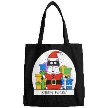 Discover Surprised Cat Christmas Eve and Santa Paws Bags