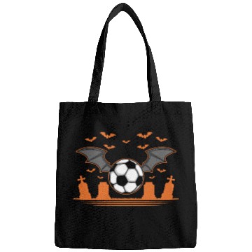 Discover halloween soccer bat Design Bags