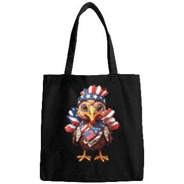 Discover Feathered Patriot: Turkey in Stars & Stripes Bags