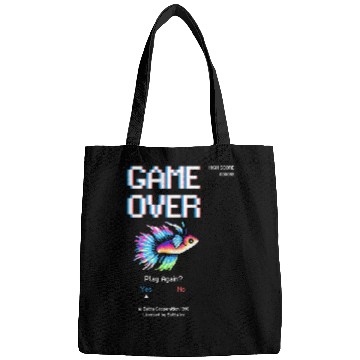 Discover 8 bit Arcade Retro Game Over Betta Fish Bags