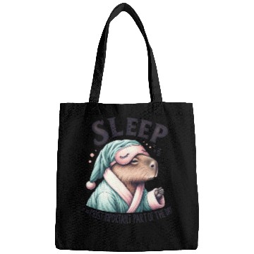 Discover Sleepy Capybara in Comfy Pajamas Bags