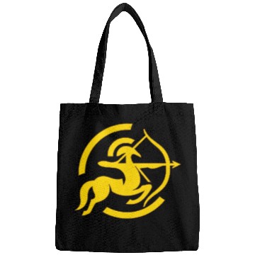 Discover Zodiac Sagittarius Arc Icon Minimalistic Gold Bags
