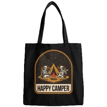 Discover Happy Camper Skeleton Campfire Tent Bags