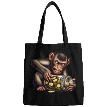 Discover Angry monkey with cucumber jar Bags