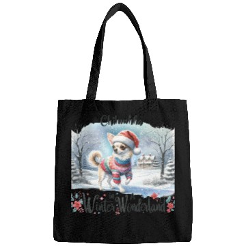 Discover Chihuahua In a Winter Wonderland Bags