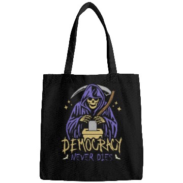 Discover Democracy Never Dies Spooky Halloween Voting Meme Bags