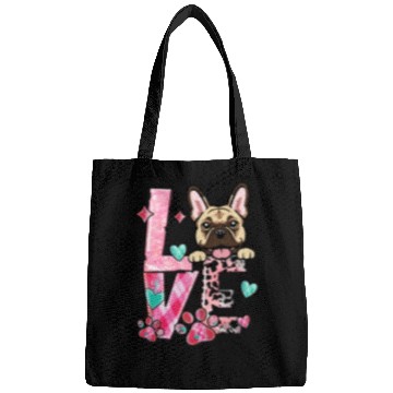 Discover Frenchie Dog I Love My Dog Valentines Day Bags