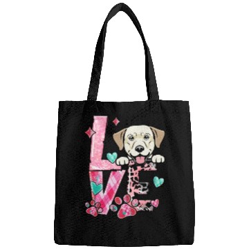 Discover Labrador Dog I Love My Dog Fur Baby Valentines Da Bags