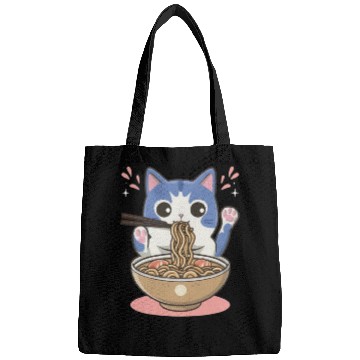 Discover te cat ramen noodles neko kawaii funny Bags