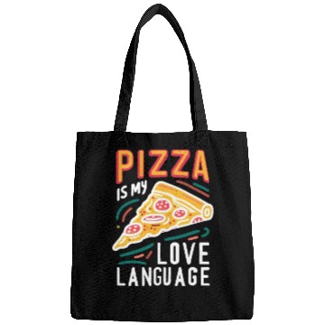 Discover Pizza is my Love Language Bags