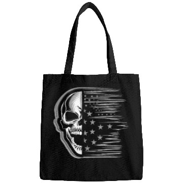 Discover Skull on US Flag Bags