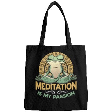 Discover Meditation Is My Passion Yoga Exercise Frog Lover Bags