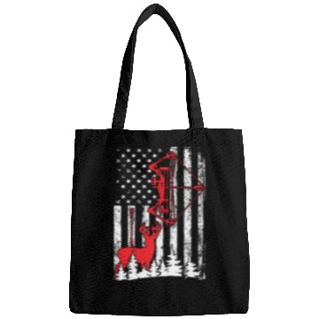 Discover Patriotic Bow Hunting Deer Hunter Flag American Bags