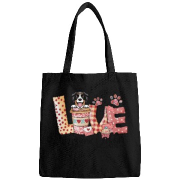 Discover Bernese Collie Dog Coffee Lover Dog Mom Valentines Bags