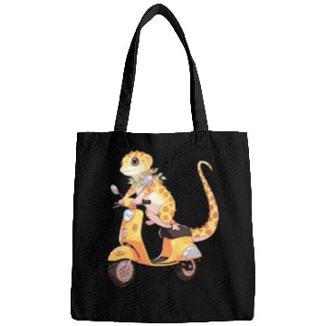 Discover Leopard Gecko on Scooter Funny Lizard Biker Moped Bags