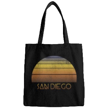 Discover Retro San Diego California Sunset Vacation Bags
