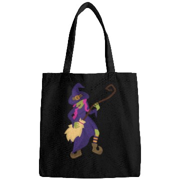 Discover Halloween Witch Using Broom As Guitar Bags