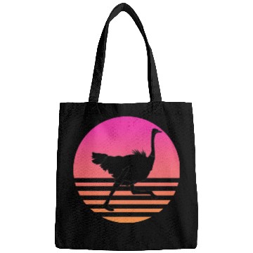 Discover Ostrich Running Retro Sunset Bags