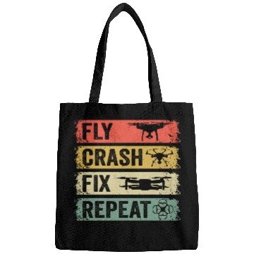 Discover Fly Crash Fix Repeat Drone Pilot Aerial Photograph Bags
