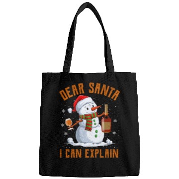 Discover Snowman Dear Santa I can Explain Funny Snow Bags
