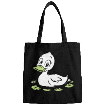 Discover Cute duck swimming in a swamp Bags